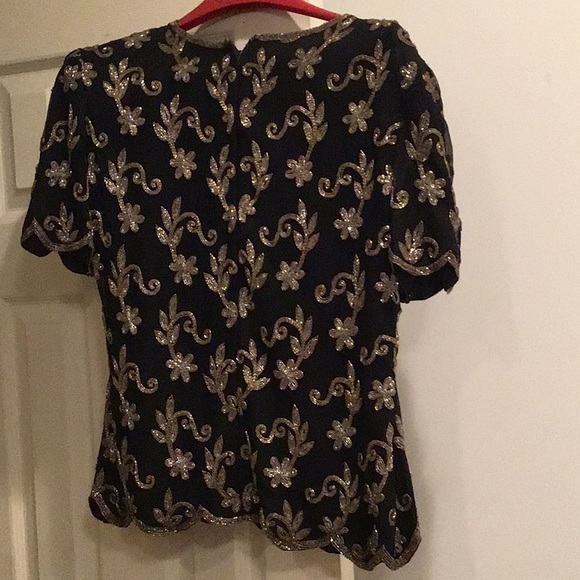 Vintage stenay petite beaded evening top - Picture 5 of 6